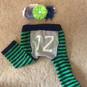 🏈💚💙Seattle Seahawks leggings and headband